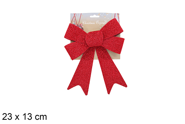 Lazo navidad rojo brillante 23x13cm