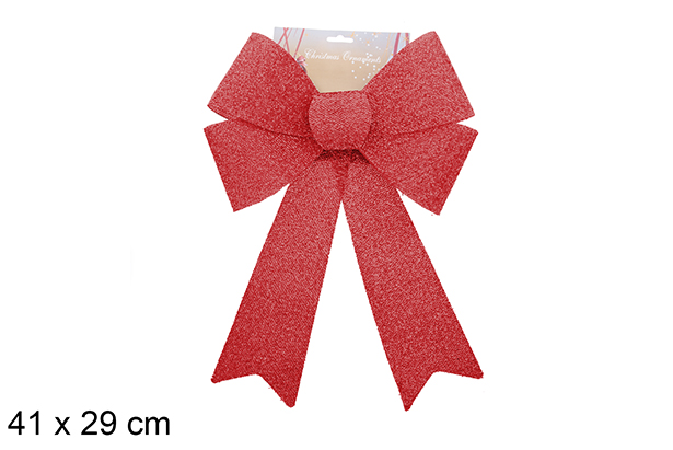 Laço de Natal vermelho brilhante 41x29cm