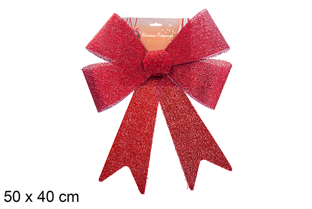 Bright red Christmas bow 50x40cm 