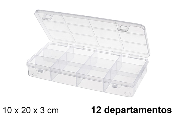 Organizer in plastica trasparente 12 reparti