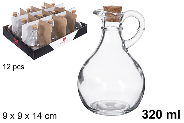 [123176] Bottiglia per olio Siviglia in vetro con tappo in sughero 320 ml