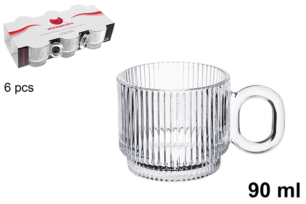 [123181] Pack 6 tazas cristal café Lolita 90 ml