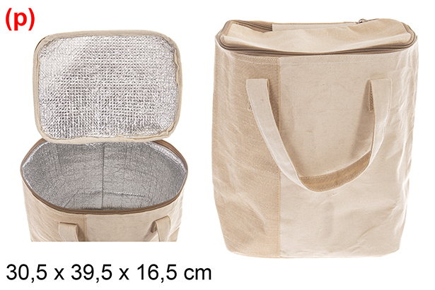 Bolso nevera  yute y algodón 30.5x39.5x16.5cm