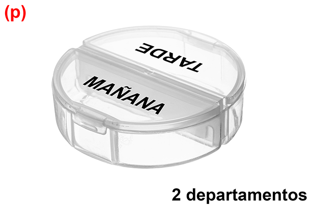 Plastic pillbox with 2 compartments