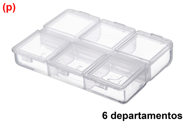 [123218] Plastic pillbox with 6 compartments