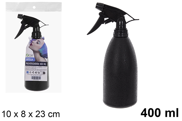 [123220] Botella plástico con pulverizador negro 400 ml