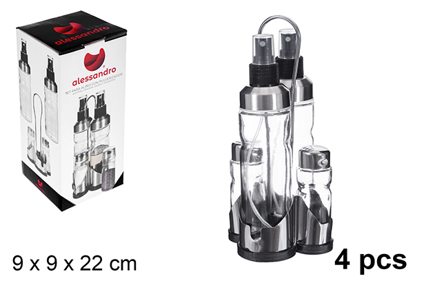 [123222] Set aceitera y vinajera con Pulverizador 4 piezas