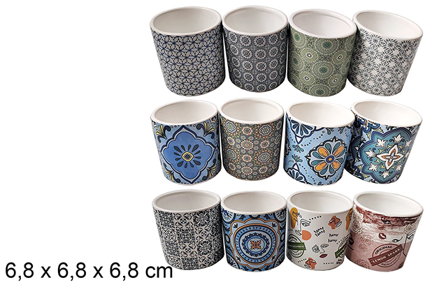 Maceta cerámica decorada surtido 12 cm