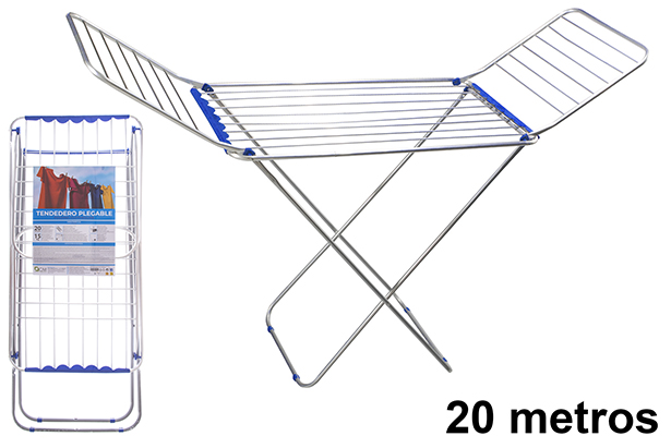 [123250] Corde à linge pliable en aluminium de 20 mètres