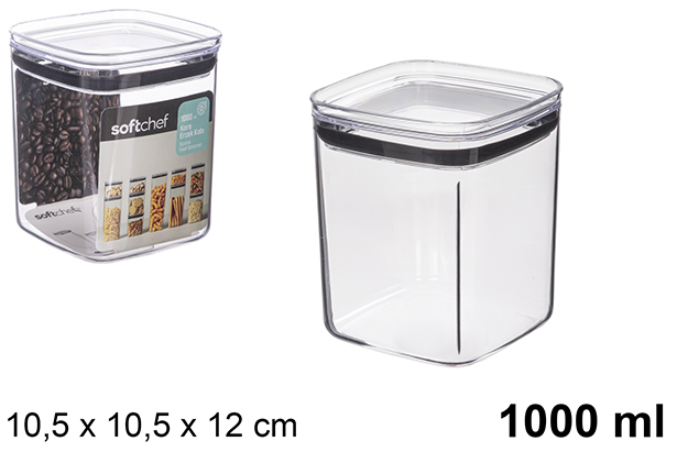 Récipient hermétique carré polyvalent en plastique 1000 ml