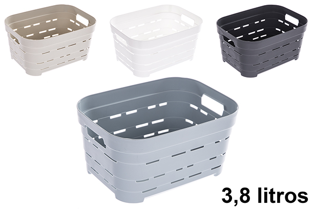 Panier rectangulaire en plastique pyramidal 3,8 L