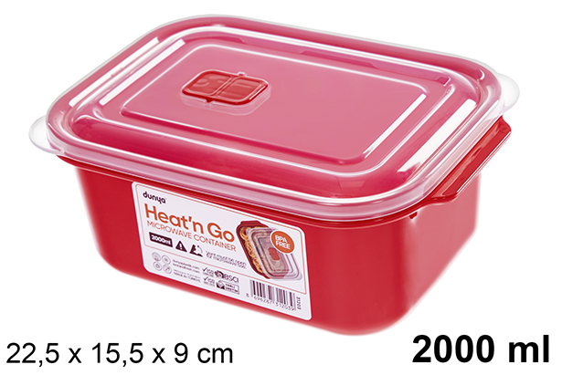 Lancheira plástica retangular 2000ml