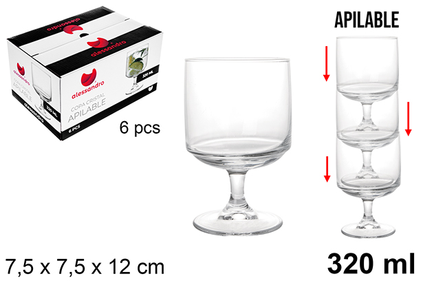 [123271] Gobelet en verre empilable 320 ml