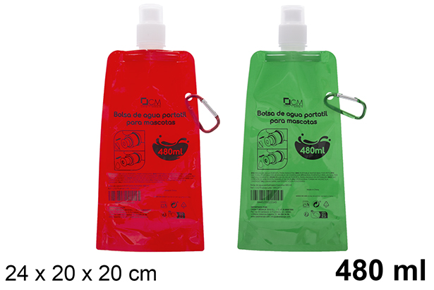 [123279] Sac à eau portable pour animaux de compagnie 480 ml