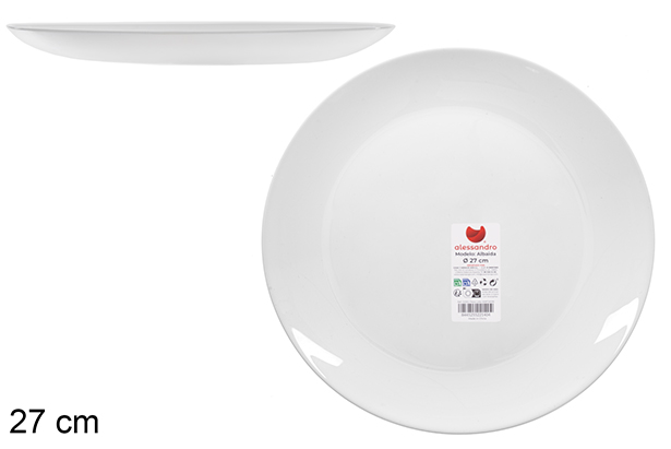 [123312] Assiette plate en opale Albaida 27 cm