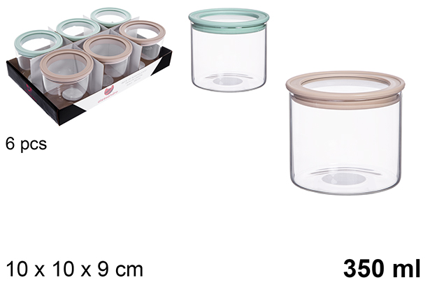 [123315] Pot à couvercle en verre borosilicaté polyvalent de 350 ml