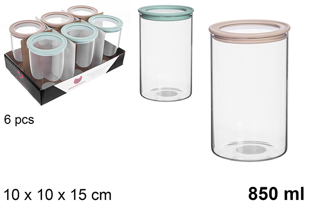 Bote borosilicato tapa cristal multiusos 850 ml