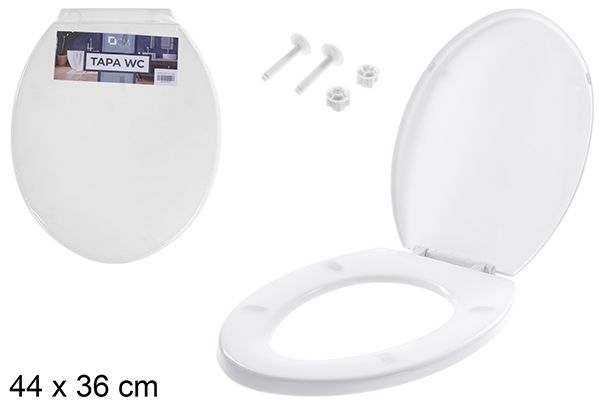 [123333] Sedile WC in plastica bianca 44x36cm