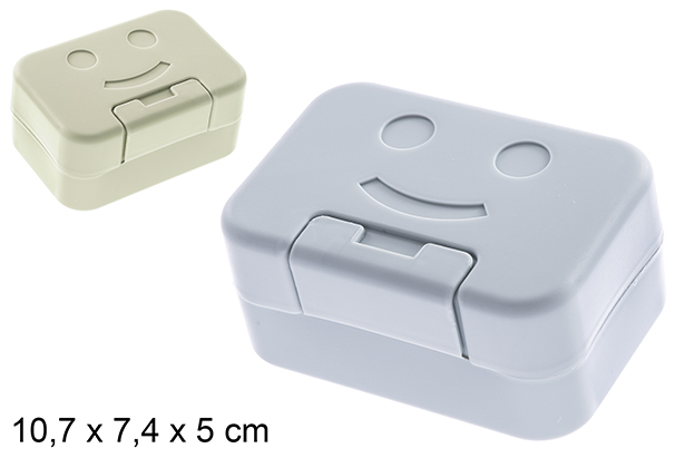 [123334]  Porta sabonete de plástico decorado com um rosto 10,7x7,4x5cm