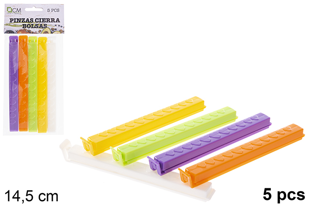 [123348] Pack 5 clip di chiusura per sacchetti da 14,5 cm