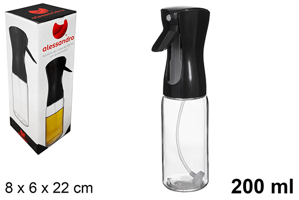 [123356] Glass oil bottle with sprayer 200 ml