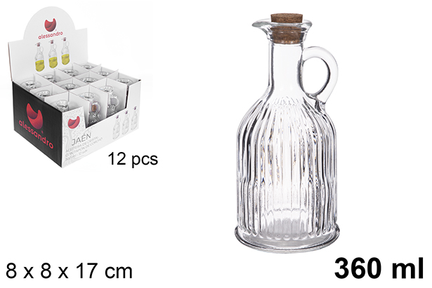 [123358] Oliatore in vetro Jaen con tappo in sughero, 360 ml