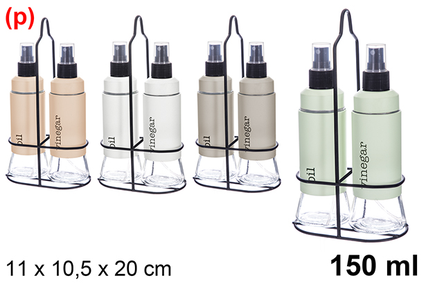 [123375] Conjunto de vidro para óleo/galheteiro com tampa spray 150 ml