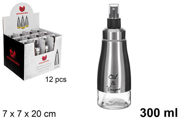 [123381] Aceitera cristal con pulverizador 300 ml