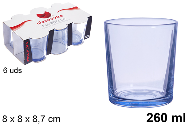 [123402] Pack 6 copos de vidro verde Marbella 260 ml