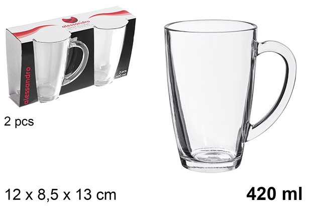 Pack 2 tazas cristal Barcelona 420 ml