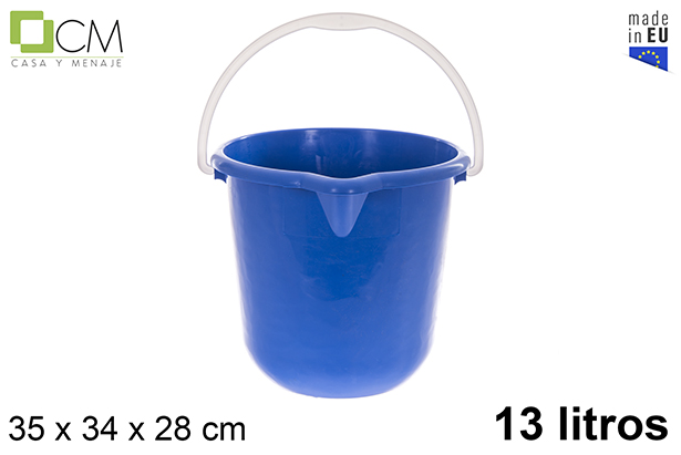Cubo redondo azul pico 13l