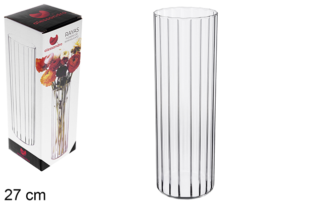Vaso in borosilicato a righe 27 cm