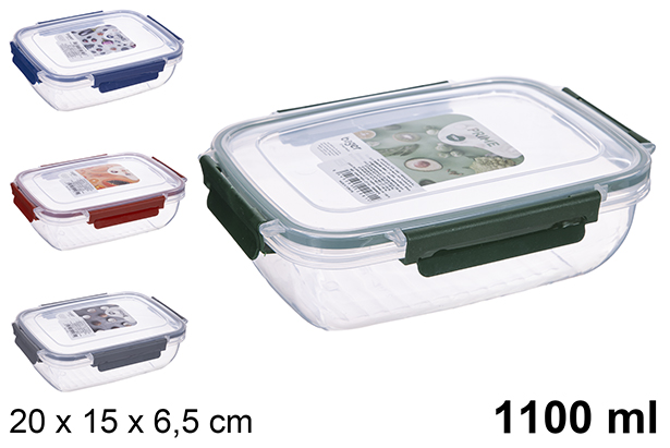 [123463] Caja de almacenamiento tapa roja 1100ml