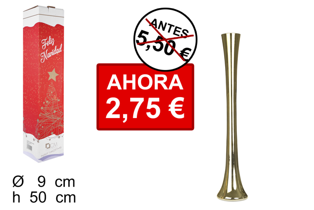 Vase en verre de Noël rond doré 50 cm