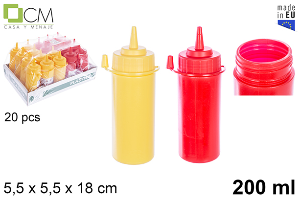 Bote ketchup/mostaza boca ancha 200ml