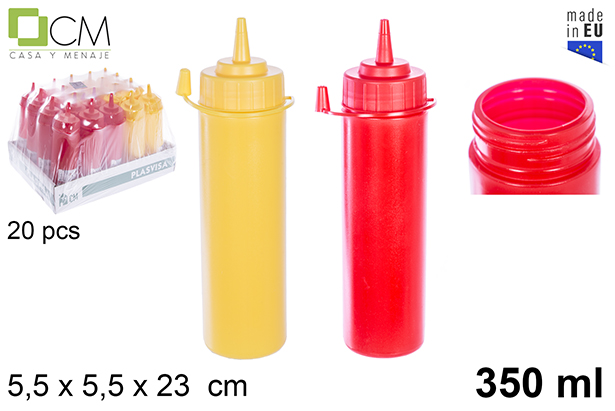 Bote ketchup/mostaza boca ancha 350ml