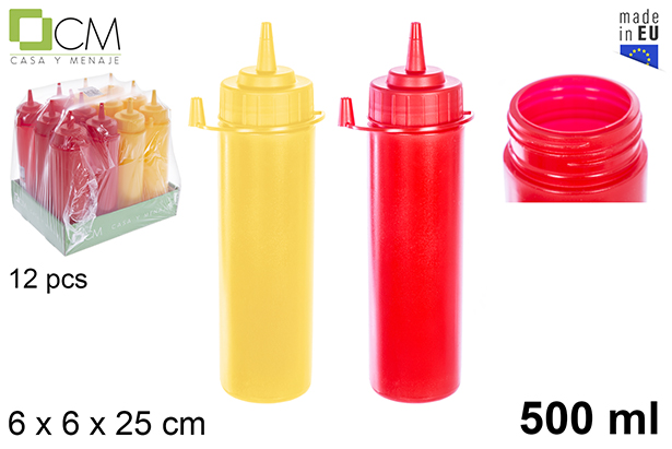 Bote ketchup/mostaza boca ancha 500ml