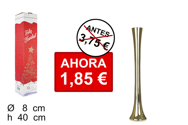 Florero cristal Navidad redondo oro 40 cm