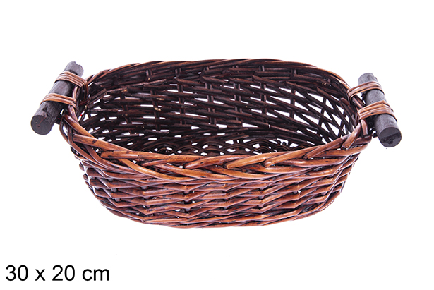 Cesta ovalada caoba Vinalma 30x20 cm