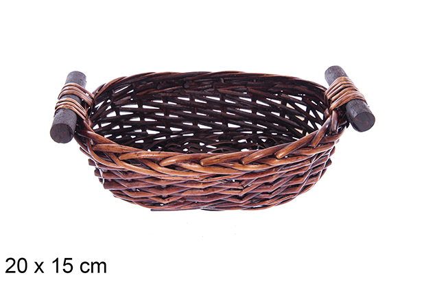 Vinalma mahogany oval basket 20x15 cm