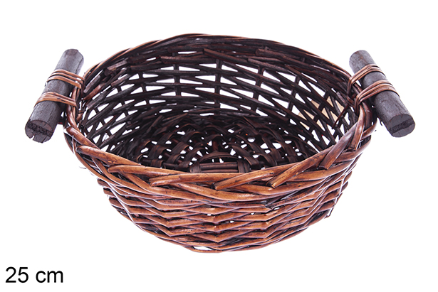 Panier rond Vinalma en acajou 25 cm