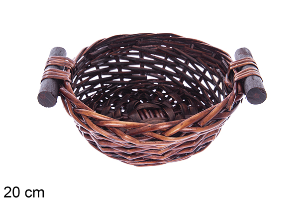 Panier rond Vinalma en acajou 20 cm