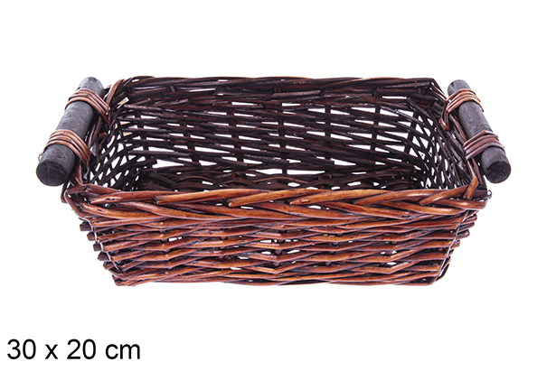 Cesta rectangular caoba Vinalma 30x20 cm