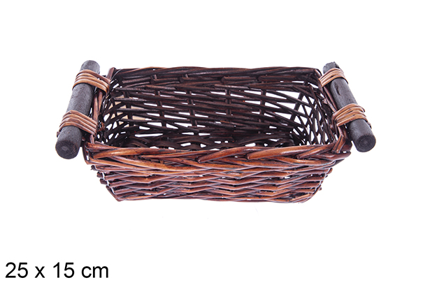 Cesta rectangular caoba Vinalma 25x15 cm