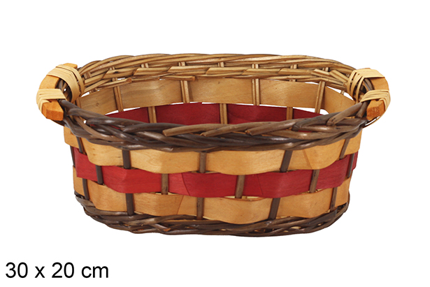 Cesto oval bicolor Trenvalo 30x20 cm