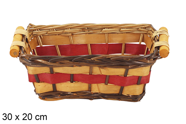 Cestino rettangolare bicolore Trenvalo 30x20 cm