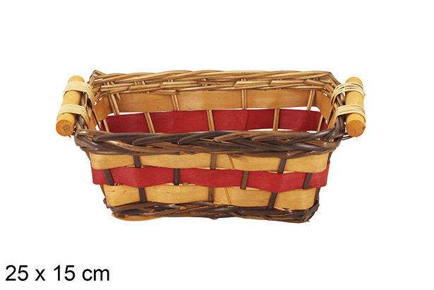 Cestino rettangolare bicolore Trenvalo 25x15 cm