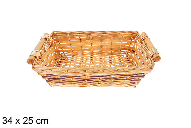 Cesto retangular bicolor Ravelix 34x25 cm