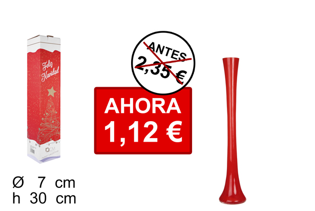 [100174] Vaso natalizio rotondo rosso in vetro 30 cm