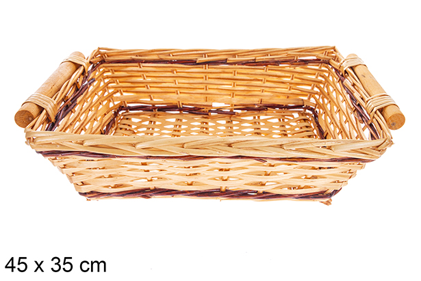 Cesta rectangular bicolor Dalen 45x35 cm